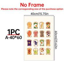 1 Piece Bread Art Wall Sticker, 2D Flat, Sandwich Theme Kitchen Canvas Painting, Dining Room Poster, Funny Food Picture - Multicolor - View 14