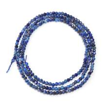 天然青金石刻面珠子，2/3/4毫米圆形隔珠散珠，时尚首饰制作材料，DIY独特项链、手链、耳环配件 - 青金石 - 查看 10