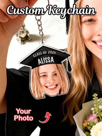 1/3/5 Personalized Portrait Photos, Upload Your Photo To Customize A Keychain, Customizable, Personalized Acrylic Face Keychain, Photo Keychain, Personalized Photo Keychain, Souvenir, Exquisite Jewelry Pendant, Gift For Friends, Family, And Lovers, Unique Commemorative Gift, Suitable For Birthdays, Teacher's Day, Mother's Day, Graduation Season, Graduation Season Gifts, Anniversaries, Creative Decorative Jewelry, Personalized Jewelry, Gift Ideas.