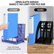 Magazine Rack - 2 Black 3-section Pieces - View 4