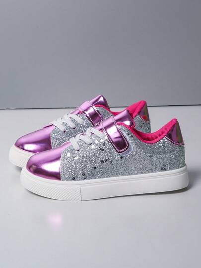 Kids' Fashionable New Sequin Decorated Casual Sneakers For Spring & Autumn