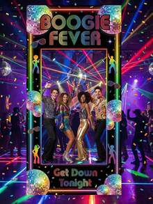 1个迪斯科相框,彩色紫色主题照片背景横幅,生日快乐拍照道具,生日派对装饰,生日派对用品,拍照道具 - 001 - 查看 15