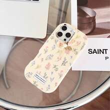 1个奶油色花卉手机壳 | 3D蝴蝶结和“春风”标签 | 兼容 17/17 Air/17 Pro/17 Pro Max/16/7/8/11/12/13/14/15/X/XR/Xs/Plus/Pro/Pro Max/SE2 - 彩色 - 查看 2