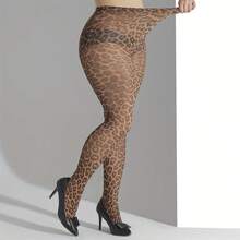 Single Pack Fashion Women's High Elasticity Large Leopard Print Tights 5GHG - Big Leopard Print - View 4
