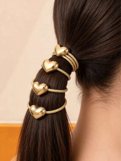 一套10个闪亮金色发夹，款式多样，实用百搭——适合日常佩戴，也适合上学、玩耍、参加活动等各种场合。