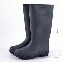 Men's Classic High-Top Rain Boots, Garden Anti-Slip Rain Boots, Durable & Comfortable, Suitable For Outdoor Fishing, Gardening, Construction Site Work - Matte Black - View 2