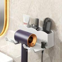 Wall-Mounted Hole-Free Hair Dryer Holder, Bathroom Wall-Mounted Hair Dryer Rack, Bathroom Air Duct Storage Rack, Hanging Rack - Multicolor - View 4
