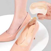 4D Taloneras de gel de silicona, antifricción, insertos antideslizantes para zapatos, cojines para talones para tacones altos, mujeres - Beis - Ver 4