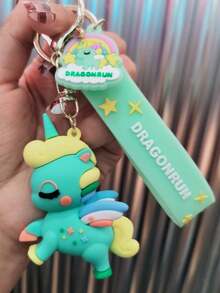 Magical Rainbow Unicorn Keychain 3D Soft Rubber Cute Colorful Pony Pendant Bag Accessory Kids Birthday Gift - Mixed Colors - View 13