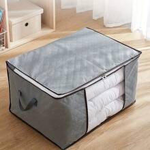 Large Capacity Transparent Window Storage Box (1 Piece/Multiple Packs), Wardrobe Organizer And Storage Bag, With Collagen Handles And Reinforced (Grey) For Bedroom Wardrobes. - Light Grey - View 11