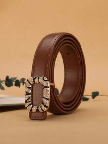 女士时尚简约百搭真皮腰带 - 彩色 - 查看 2