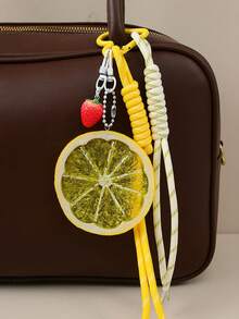 Fashionable & Versatile Strawberry Lemon Pendant, Personalized Design, Contrast Color Bag Charm, Cute & Lightweight Keychain Suitable For Shopping, Dates, Daily Outings And Work - Multicolor - View 9