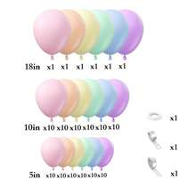 129 piezas Kit de arco de globos con tema arcoíris, que incluye globos de látex en colores macarrón, rosa, naranja, amarillo, morado, verde y azul. Adecuado para fiestas de cumpleaños, baby shower, aniversarios, propuestas, decoración de bodas y diversas decoraciones de fiesta. - Ver 3