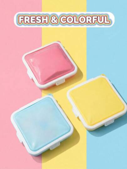 1个硅胶三明治食品储存盒（粉色/蓝色/黄色）：耐热、防漏、轻便易携，适合保存、加热和储存三明治和面包。采用硅胶材质，是露营、野餐、户外团队建设活动、便餐和露营的必备品。