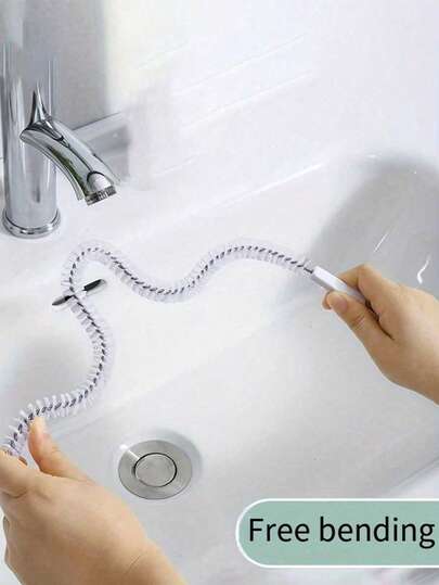 洗面台ヘアクリーニングブラシ、45cm パイプ疏通ブラシ、バスルーム排水溝、シンククリーニングブラシ、排水管クリーナー、フレキシブルクリーナー、つまった穴除去ツール、キッチン、浴槽、バスルームの床排水口、庭の道具、ホームメンテナンス、屋外でも使用可能なつまり除去ツール