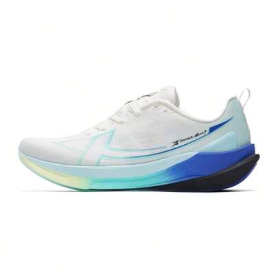 XTEP 2000 km Zapatillas de running de 5ta generación para hombres, zapatillas de running cómodas y duraderas para uso diario y exterior 874119110023 Blanco Vela/Azul Espuma/Negro