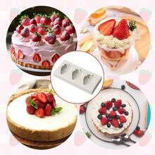 1个草莓形硅胶果冻模具 - 可重复使用，不粘，适用于自制甜点、果冻、布丁、巧克力和糖果制作 - 彩色 - 查看 3