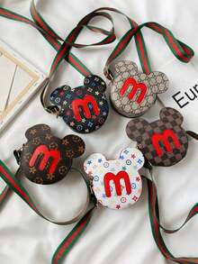 Children's Cute Printed Round Wallet Fashion Princess Wide Strap Small Round Shoulder Bag With Printed Design - Multicolor - View 6