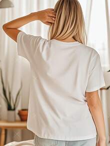 Women T-Shirt Print NEW LIMITED Wolf Riding Chopper Motorcycle T-Shirt - White - View 4