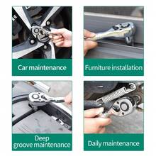 1pc Compact 72-Tooth Ratchet Wrench, Available In 1/2", 3/8", 1/4" Drive Sizes, Durable Short Handle Ratchet Wrench Suitable For Furniture Installation, Automotive Repair, And DIY Tools - Mini Ratchet Wrench - View 10