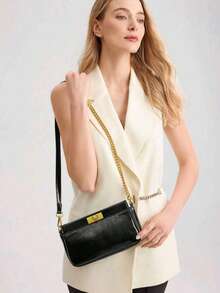 High-End Women's Minimalist One Shoulder Chain Bag, Suitable For Business/Casual Commute, Leopard Print Handbag With Handheld Or Crossbody Carry - Multicolor - View 4
