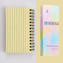 Tear-Off Notepad, Spiral Notebook, Word Notebook + 5pcs Ombre Black Ballpoint Pens - Multicolor - View 16