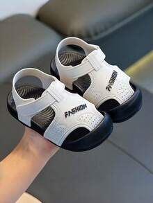 Cute Rhinestone Bow Open Toe Girls Sandals, Breathable Non-Slip Beach Holiday Shoes - Black and White - View 23