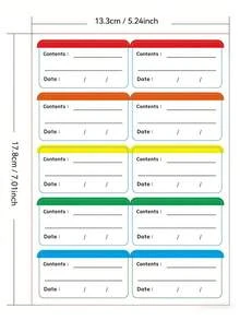 100 piezas de etiquetas de almacenamiento de alimentos removibles y coloridas, adecuadas para contenedores de alimentos, comidas congeladas, organización de cocina, regreso a la escuela, útiles escolares, escuela, herramientas de estudio estéticas, papelería - Blanco - Ver 5