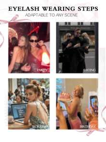 10 Pairs Half-Cut False Eyelashes, Transparent Band Cat Eye Short Soft 3D Mink-Like False Eyelashes, Natural Makeup Look (JA2501) - Black - View 4