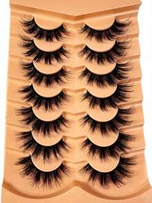 Lông mi hoạt hình, lông mi giả 3D mềm mại như lông chồn, lông mi mắt mèo, lông mi giả dày tự nhiên, nối mi dày, dụng cụ trang điểm thiết yếu khi đi du lịch - màu đen - Xem 2