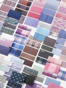 1 Roll 2m Fabric Plaid Washi Tape, Retro Creative Aesthetic Sticker, DIY Decorative Collage Craft Material, Holiday Gift, Personalized Scrapbooking School Supplies - 6. Dream Weaving and Color Dyeing - View 5