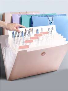 1pc 5/8-Grid A4 Expanding File Folder, Multi-Layer Transparent Organ Bag, Portable Paper Organizer For Student Test Papers, Practical Plastic Stationery, Perfect For School, Office Use And Back To School Daily Storage. - Multicolor - View 8