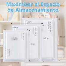 12pcs Bolsas de Vacío con 1 Bomba Eléctrica Bolsas de Almacenamiento al Vacío Reutilizables Ahorra Espacio Gran Capacidad para Almacenar Ropa Almohada Edredón - Blanco - Ver 2