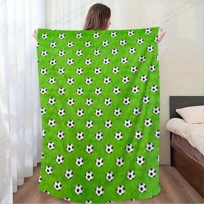Comfortable Football-Themed Flannel Blanket - Soft, Warm And Versatile, Suitable For All Seasons - Great For Sofa, Bed, Office, Outdoor Camping And Travel - Ideal Gift For Sports Fans, Modern Style