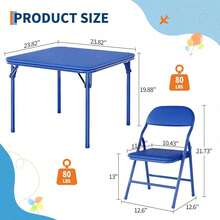 Kids Tables & Chairs - Blue Table + Red Chair + Yellow Chair - View 2