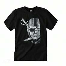 T-Shirt RAIDER NATION T-Shirt  Silver 's Tee Unisex CrewneckTrend Tee - 黑色 - 查看 4