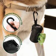 1pc New Pet Poop Bag Holder, Convenient Hanging Pouch, Small Round Container Can Be Hung On Dog Neck, Multifunctional Carry Bag - View 2