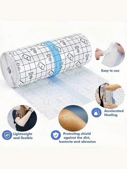 Transparent Adhesive Wrap Tattoo Care Bandage, Waterproof Tattoo Wrap Roll, Skin Dressing, Suitable For Swimming Tattoo Care Products