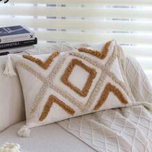 1pc Plush Bohemian Style Moroccan Sofa Throw Pillow Cover - Multicolor - View 8