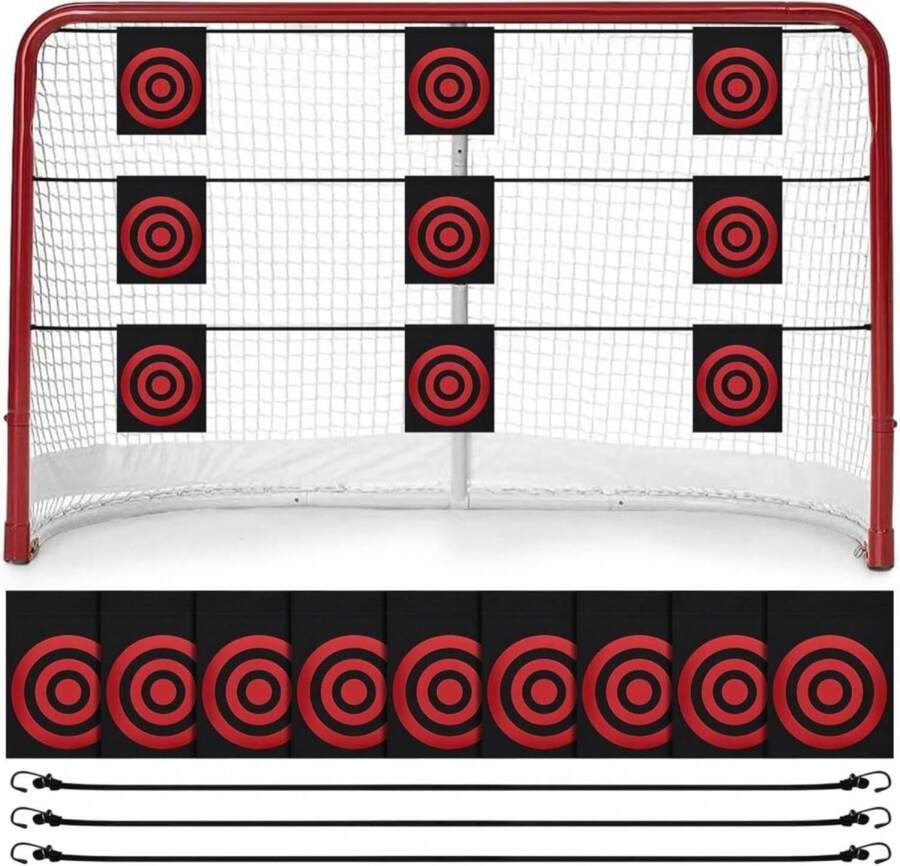 Liliful 12 Pcs Hockey Shooting Target Hockey Targets For Net Bungee Lacrosse Goal Target Easy To Install Training Aid For Teen Adult Shot Accuracy Improving - ColorA - View 1