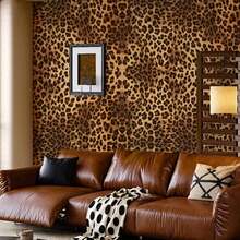 1 Roll Of Brown Leopard Pattern Waterproof Self-Adhesive Wallpaper Removable TV Background Wall Children's Room Rental Room Renovation Home Decoration Dining Room Living Room Bedroom Art Wall PVC Wallpaper Furniture Renovation And Room Decoration Wallpaper Roll - Multicolor - View 10