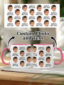 1pc 11oz Customized Mug For Dad With Photos Of Babies And Children. You Can Customize Both Photos And Texts. It's A Personalized Water Cup With Children's Photos. It's A Father's Day Gift From The Wife To The Husband. And It Can Also Serve As A Gift For Grandpa With Funny Face Photos Printed On It. - Style 3 - View 22