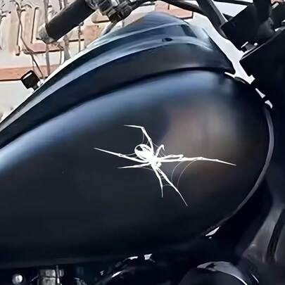 2D Plane, 1 Spider Motorcycle Sticker, Waterproof Vinyl Decal, Suitable For Motorcycle Side Panels, Fuel Tank, Windows, Rear Bumper, Electric Scooter. 2D Plane Sticker, Vinyl Material, 2D Plane Design