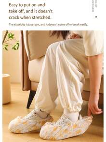 50 chiếc/hộp, bọc giày dùng một lần họa tiết hoạt hình, treo tường/đóng hộp, dùng trong nhà, vải không dệt dày dặn, chống mài mòn, thích hợp cho học sinh, phòng máy tính. - Một kích thước phù hợp với tất cả - Xem 4