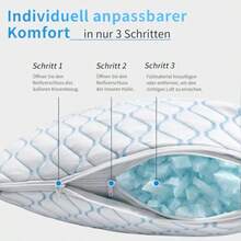 Almohada de 40 x 80 cm Almohada de Espuma viscoelástica Almohada de enfriamiento Almohada Plana para Dormir de Lado Onda Azul 40 x 80 cm - Ola azul - Ver 4