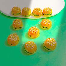 10pcs Realistic 3D Hamburger Pendant Suitable For Handmade Jewelry Making, Earrings, Necklaces, Bracelets, Anklets, Bag Charms, Creative Gifts, Resin Crafting Components - 10 Realistic 3D Hamburgers - View 2