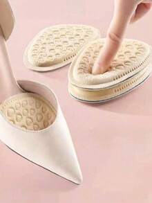Comfortable High Heel Insoles, Anti-Slip Forefoot Pads, Soft Cushion Reduces Foot Fatigue, Converts Half Size - Apricot - View 2