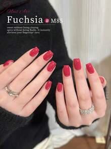 1 Bottle 15ml Fuchsia Gel Nail Polish, Beginner-Friendly Solid Color, Soak-Off, Suitable For All Seasons - Rose Red - View 6