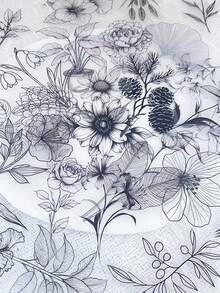 50pcs Black & White Plants Transparent PET Stickers Decals For Phone Laptop Scrapbook Skateboard Guitar Luggage Aesthetic Stickers Scrapbook Supplies Stationery Funny Stickers - A - View 12