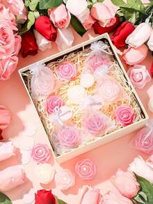 24pcs Rose Scented Candle Gift Set, Includes Organza Bag And Thank You Card, Romantic Rose Shaped Scented Candles, Suitable For Wedding, Party, Proposal, Home Decor - 24pcs - View 4